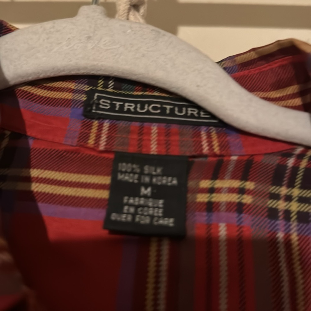 Structure Silk Button Down M - image 3